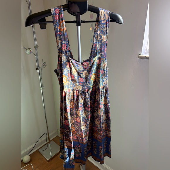 NATURAL LIFE Dresses & Skirts - NATURAL LIFE Tricia Mini Dress Blue Yellow Floral M Medium